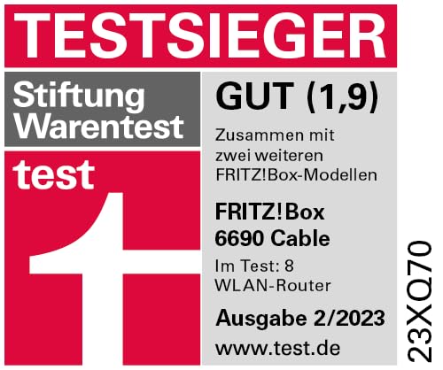 FRITZ!Box 6690 Cable – DOCSIS 3.1 Kabelrouter mit Wi-Fi 6 & 2.5G LAN