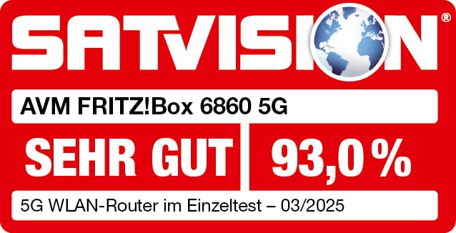 FRITZ!Box 6860 5G Router – WiFi 6 bis zu 3000 MBit/s, PoE+, DECT-Basis