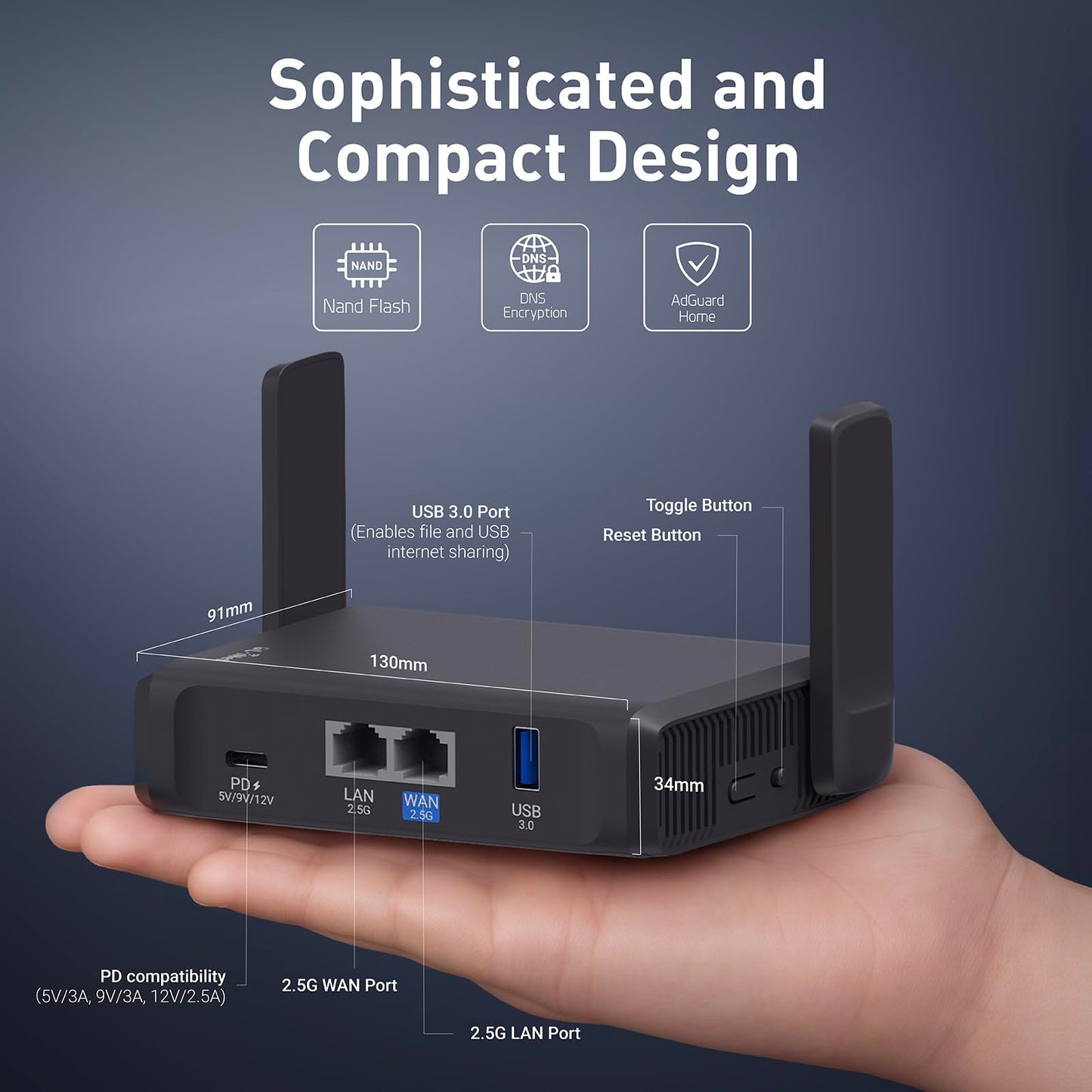 GL.iNet GL-BE3600 (Slate 7) – Mobiler Wi-Fi 7 Reise-Router mit VPN & 2.5G Port