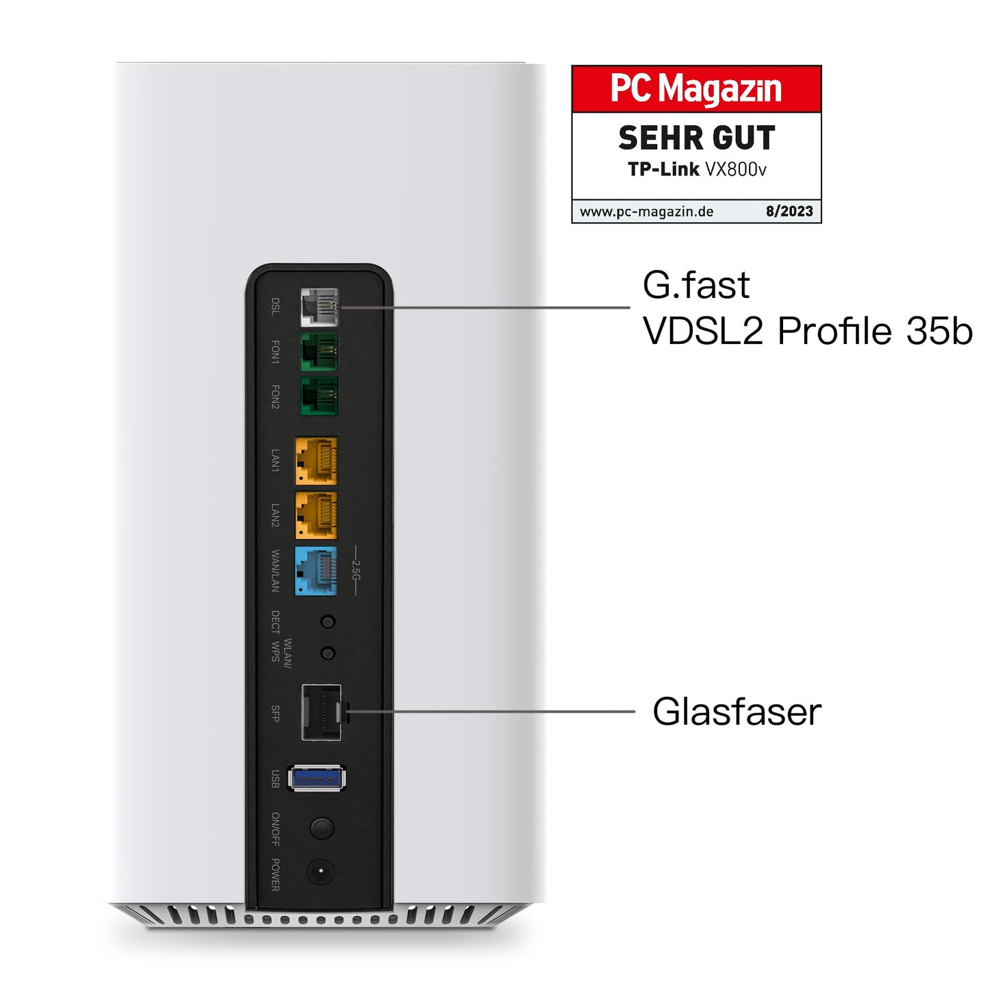 TP-Link VX800v – Wi-Fi 6 VDSL Modem Router AX6000 mit 2.5G WAN & DECT