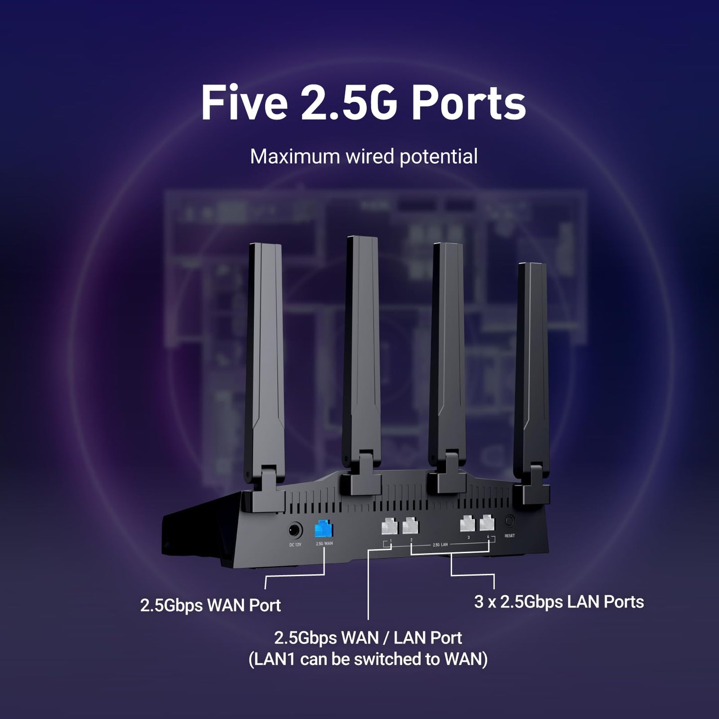 GL.iNet GL-BE9300 Flint 3 Tri-Band WiFi 7 Router – 5×2.5G Ports, 6 GHz, VPN, Gaming & Home