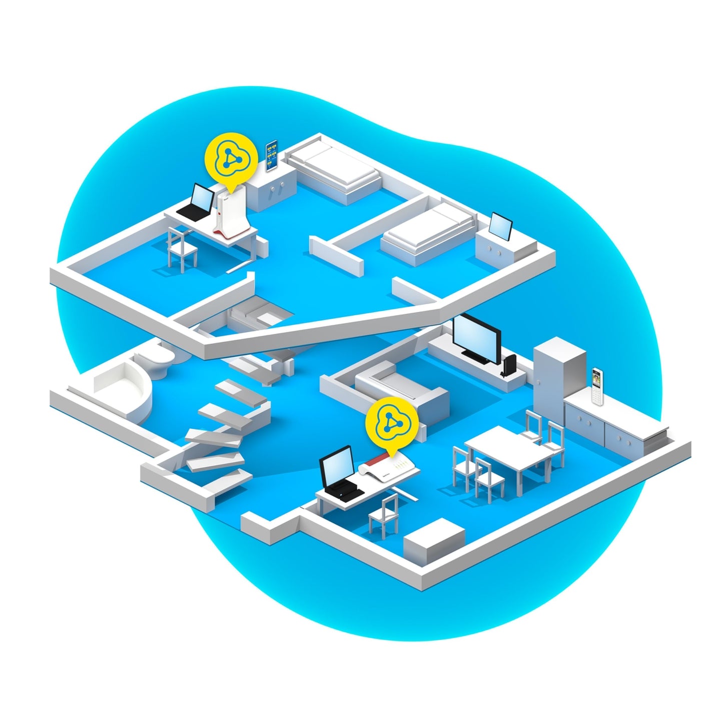 FRITZ!Repeater 6000 – Wi-Fi 6 Tri-Band Repeater mit 2.5G LAN