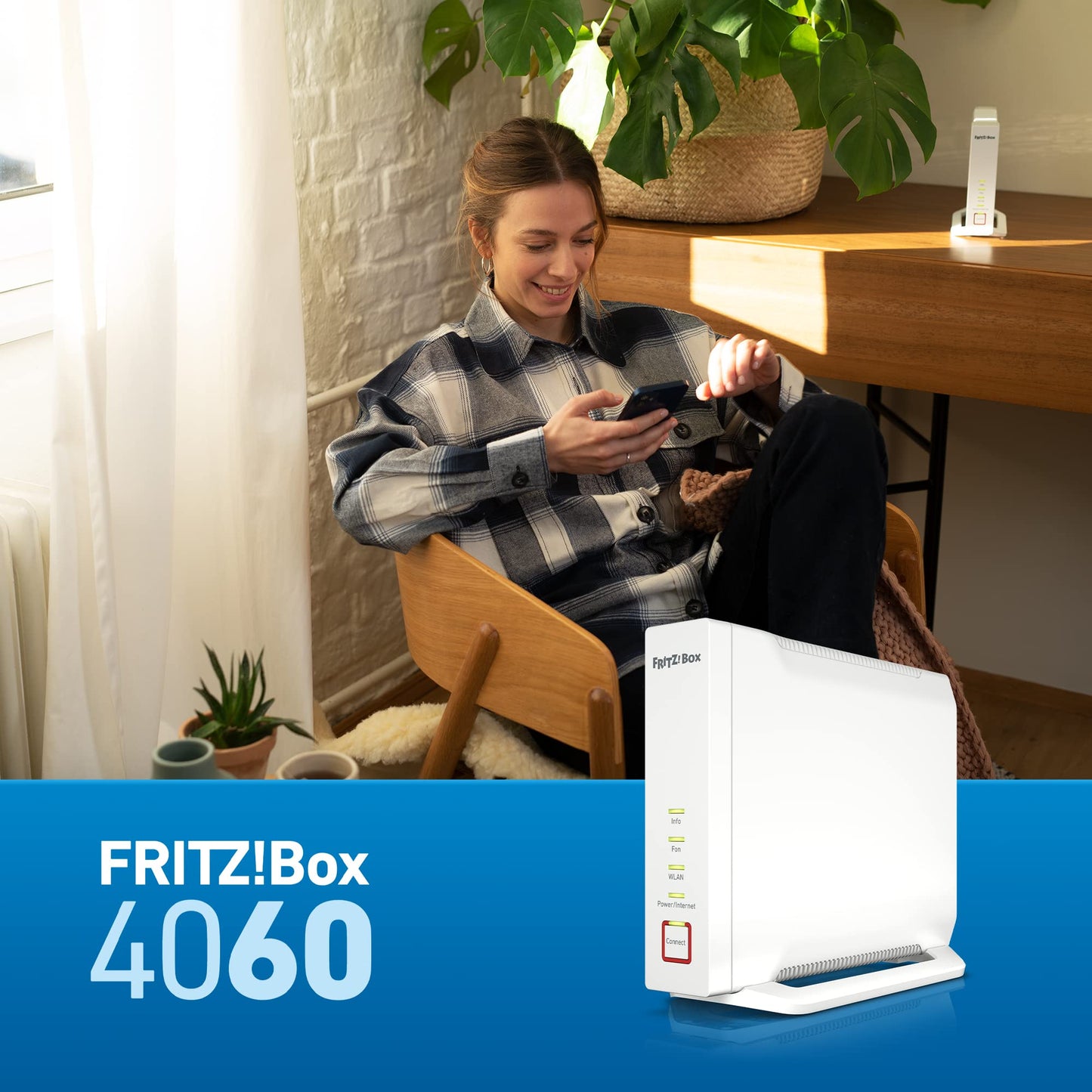 FRITZ!Box 4060 – Wi-Fi 6 Mesh Router mit DECT-Basis & USB 3.0