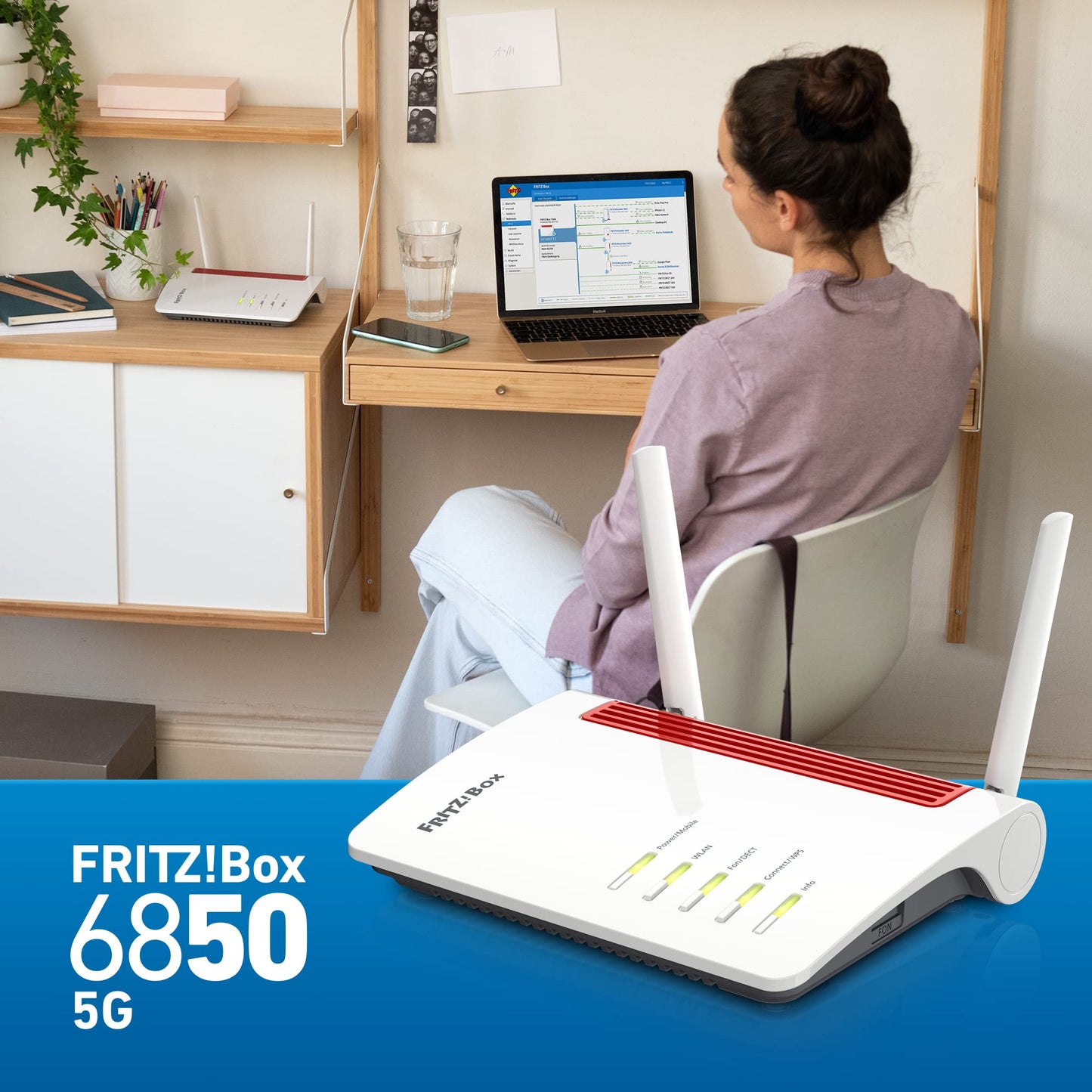 FRITZ!Box 6850 5G – LTE/5G Router mit WLAN AC+N & DECT-Basis