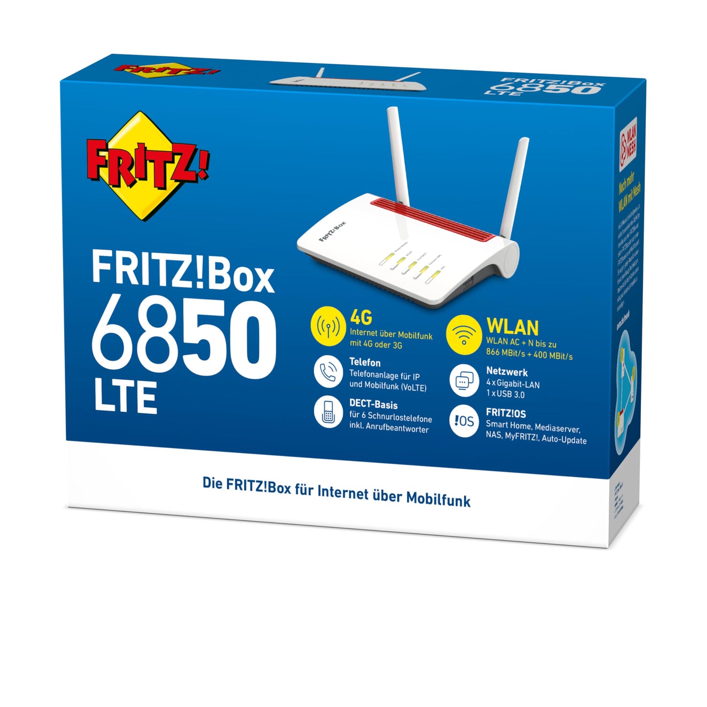 FRITZ!Box 6850 – LTE Router mit WLAN AC+N bis 866 MBit/s & Gigabit-LAN
