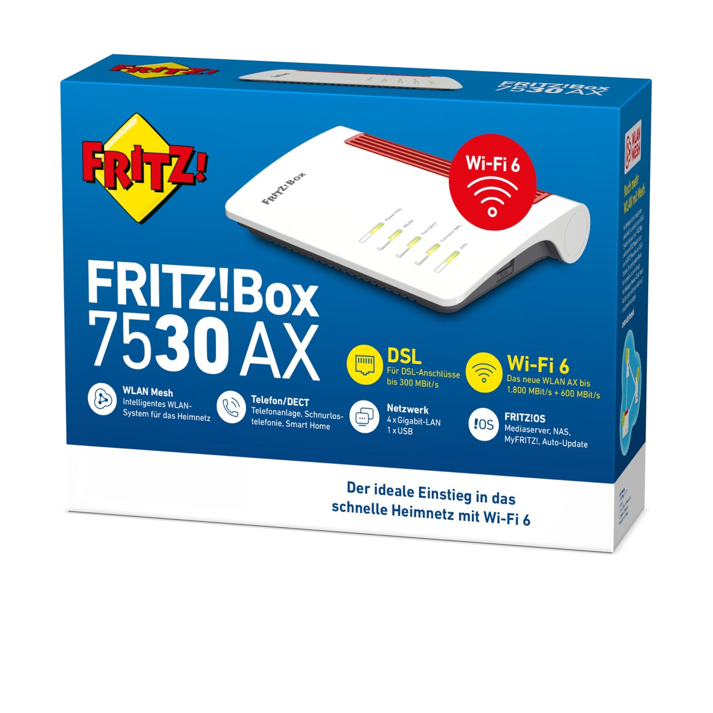 FRITZ!Box 7530 AX – WLAN Router mit Wi-Fi 6, VDSL Supervectoring & Mesh