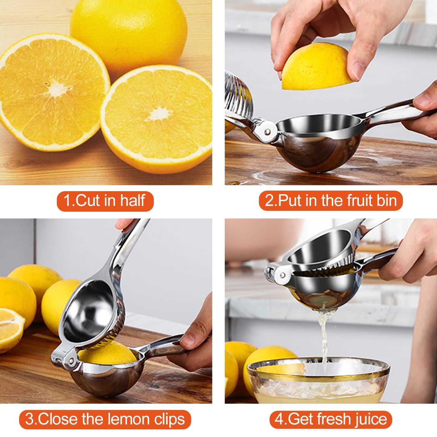 Relota Zitronenpresse 7 cm – Manuelle Saftpresse aus robustem Metall für Küche & Bar