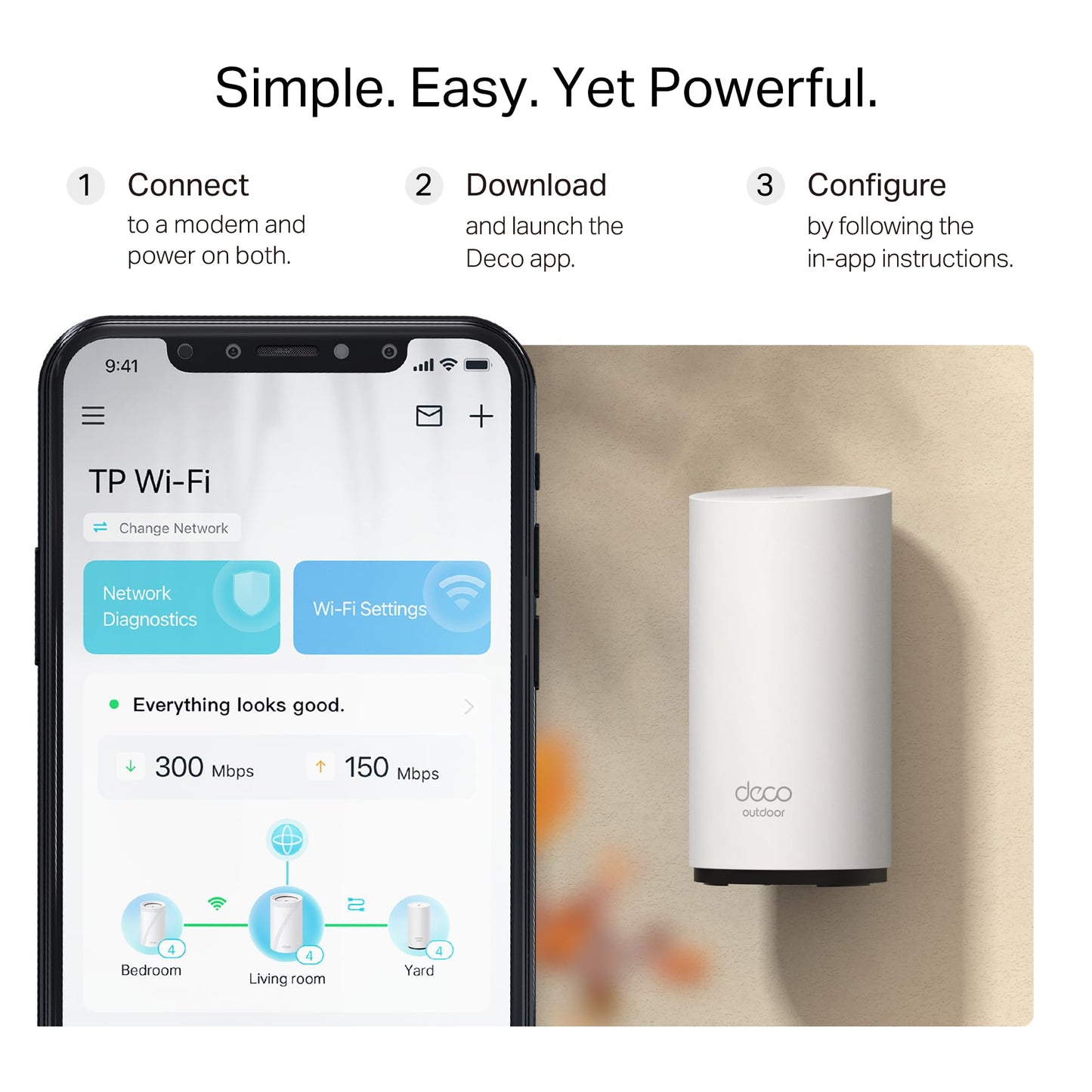 TP-Link Deco BE25 Outdoor WiFi 7 Router – Dual-Band, 2× 2.5G Ports, PoE/AC-Stromversorgung