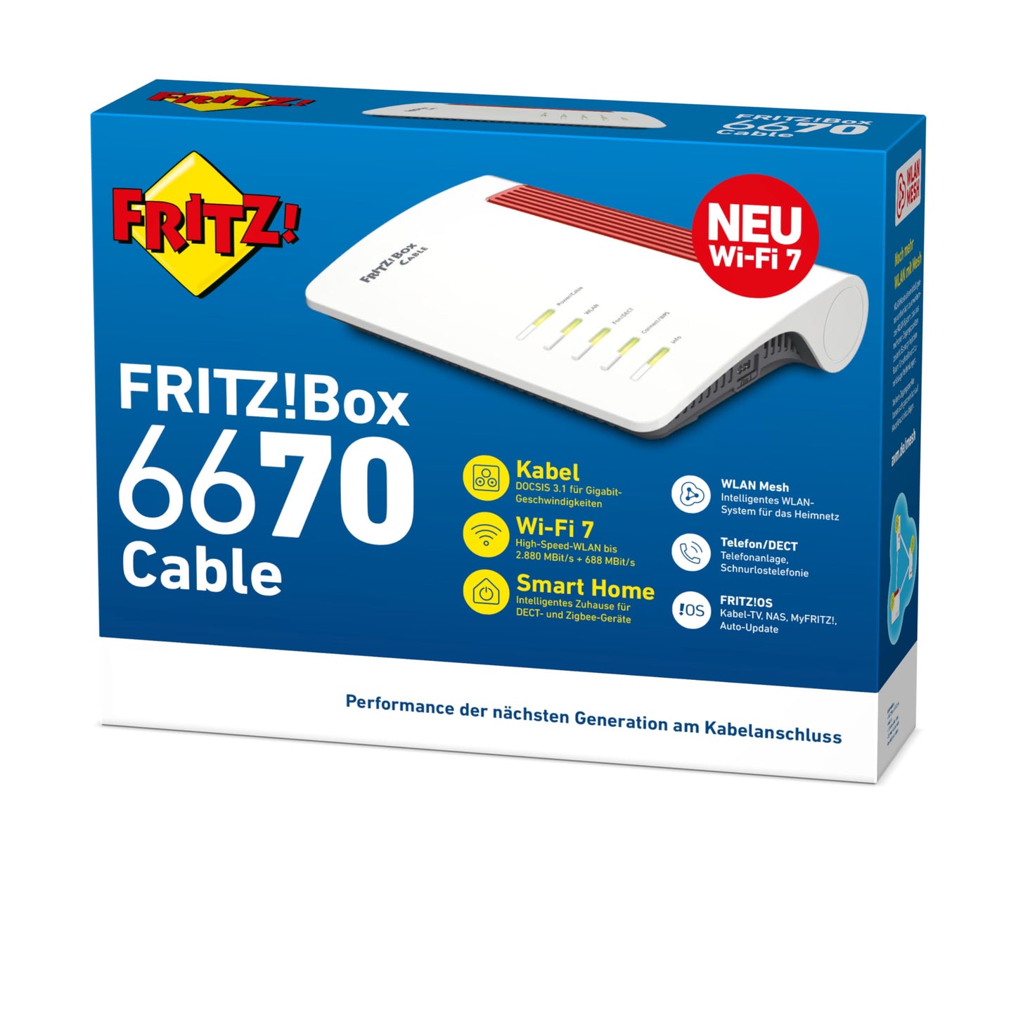AVM FRITZ!Box 6670 Cable Router – DOCSIS 3.1 Modem, WiFi 7, 2.5G LAN, Zigbee-Integration