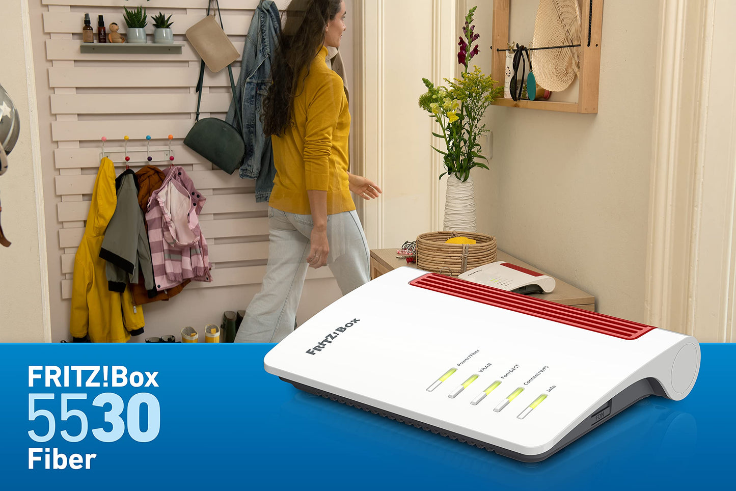 FRITZ!Box 5530 Fiber – WiFi 6 Router mit integriertem Glasfasermodem, bis zu 3 Gbit/s