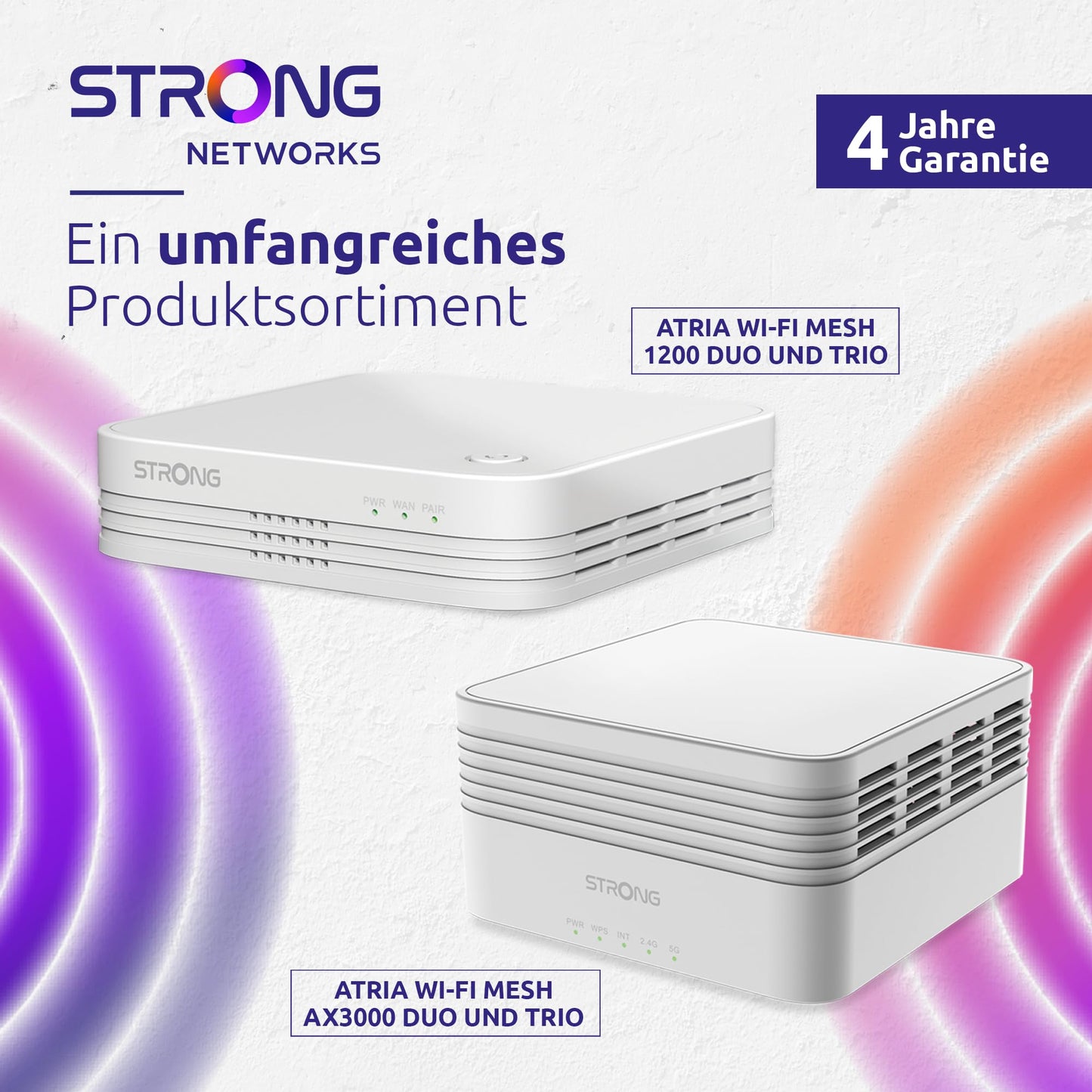 STRONG Atria Mesh AX3000 WiFi 6 Add-On Kit (3er-Pack) – Dual-Band Abdeckung, Gigabit-Ports, Weiß