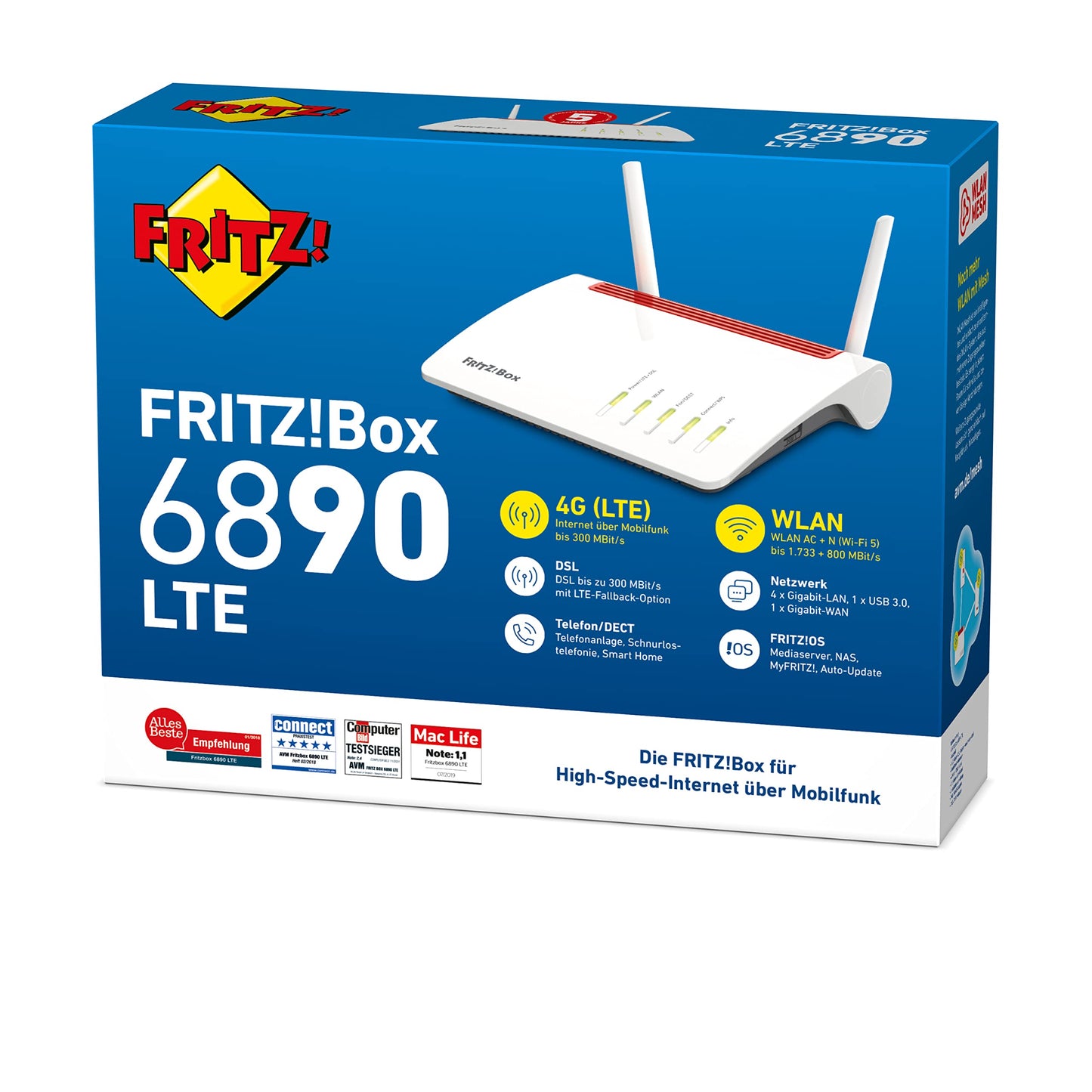 FRITZ!Box 6890 – LTE/DSL Router mit WLAN AC+N bis 1.733 MBit/s