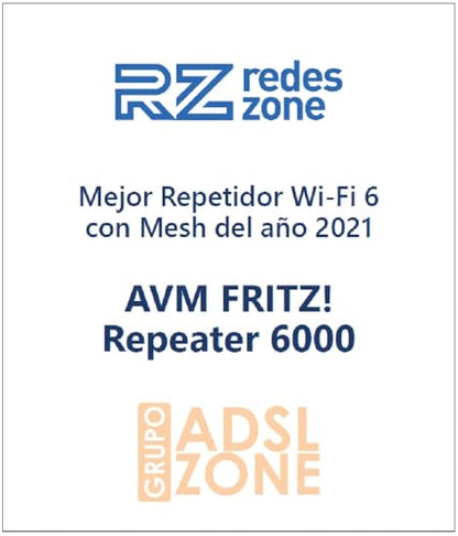 FRITZ!Repeater 6000 International – Tri-Band Repeater mit Wi-Fi 6, Mesh