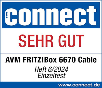 AVM FRITZ!Box 6670 Cable Router – DOCSIS 3.1 Modem, WiFi 7, 2.5G LAN, Zigbee-Integration