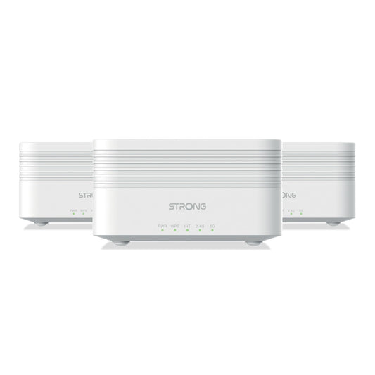 STRONG Atria Mesh AX3000 WiFi 6 Add-On Kit (3er-Pack) – Dual-Band Abdeckung, Gigabit-Ports, Weiß