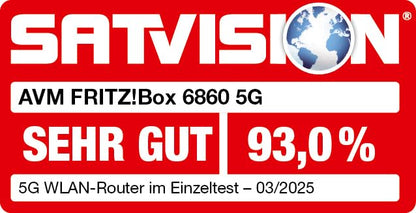 FRITZ!Box 6860 5G Router – WiFi 6 bis zu 3000 MBit/s, PoE+, DECT-Basis
