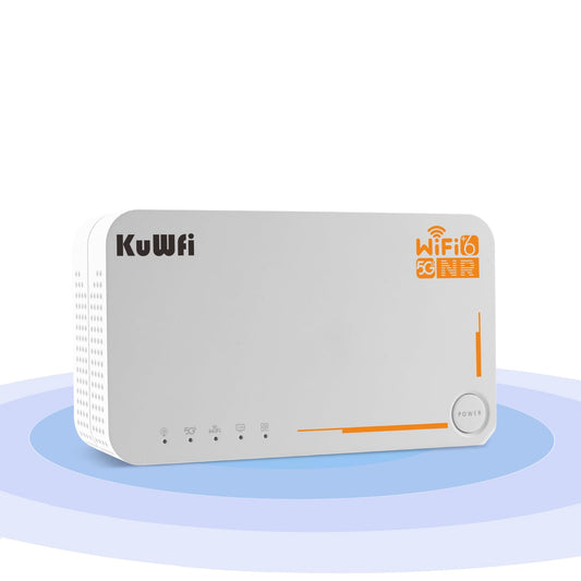 KuWFi 5G WiFi 6 Mobiler Router – AX3600 Dual-Band Hotspot mit SIM & eSIM, bis zu 2,5 Gbit/s