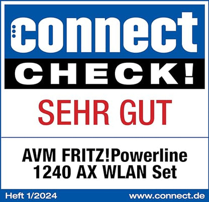 FRITZ!Powerline 1240 AX Set – Gigabit-Powerline mit Wi-Fi 6 Access Point