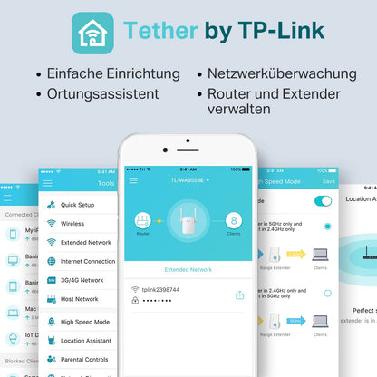 TP-Link TL-WA860RE – WLAN Repeater mit Steckdose, 300 Mbit/s, LAN-Port