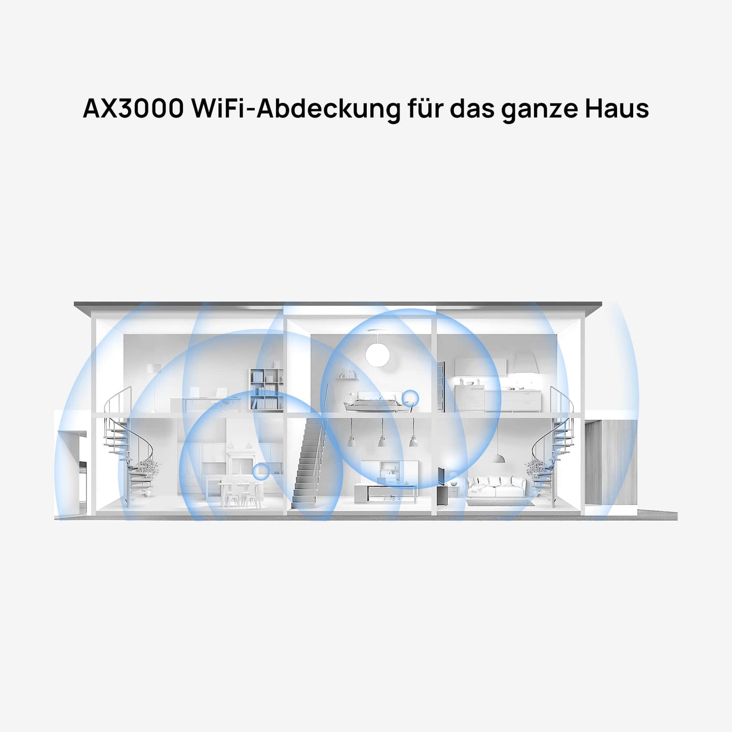 HUAWEI WiFi Mesh 3 – AX3000 WiFi 6 Mesh System, 3er-Pack, bis zu 400 m² Abdeckung
