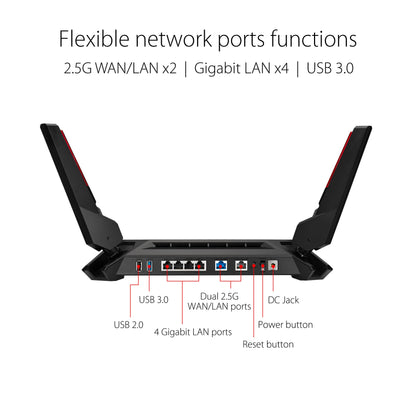 ASUS ROG Rapture GT-AX6000 – Wi-Fi 6 Gaming Router mit Dual-2.5G Ports