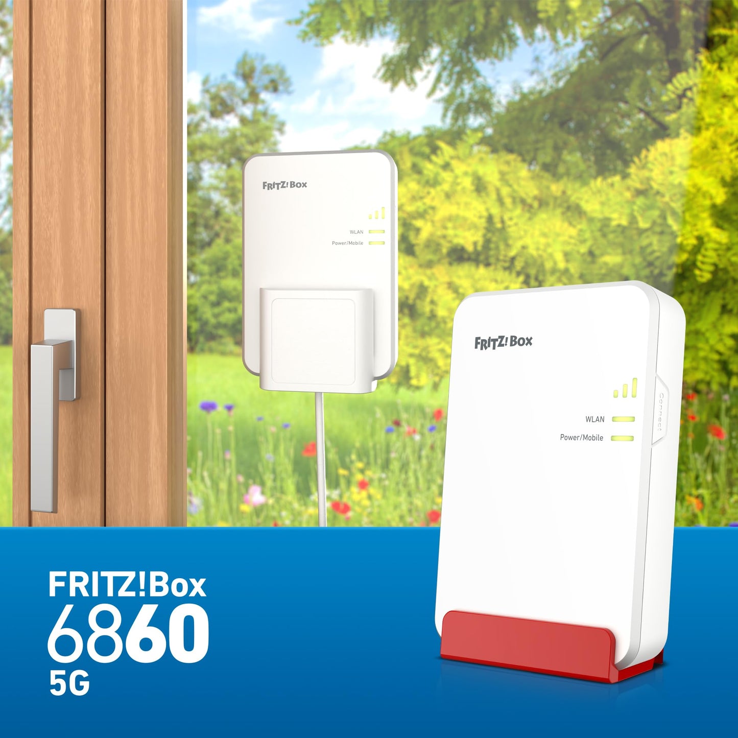 FRITZ!Box 6860 5G Router – WiFi 6 bis zu 3000 MBit/s, PoE+, DECT-Basis