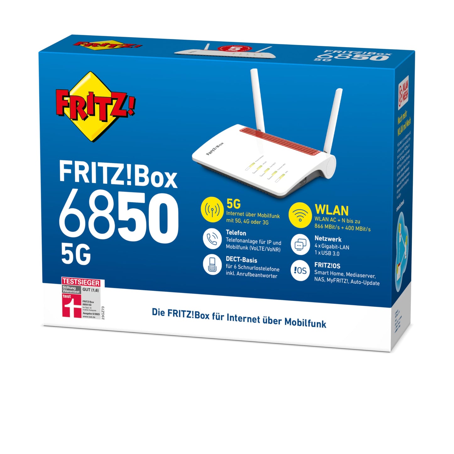 FRITZ!Box 6850 5G – LTE/5G Router mit WLAN AC+N & DECT-Basis