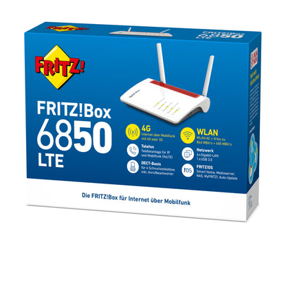 FRITZ!Box 6850 – LTE Router mit WLAN AC+N bis 866 MBit/s & Gigabit-LAN