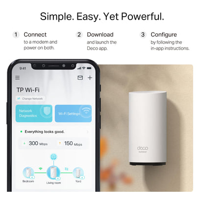 TP-Link Deco BE25 Outdoor WiFi 7 Router – Dual-Band, 2× 2.5G Ports, PoE/AC-Stromversorgung