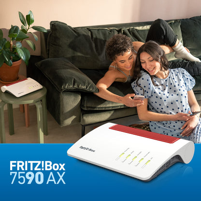 FRITZ!Box 7590 AX – Wi-Fi 6 DSL-Router mit Mesh, DECT-Basis & Supervectoring