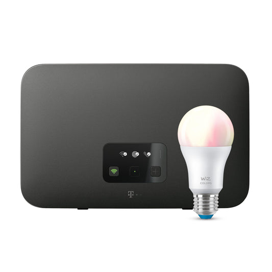 Deutsche Telekom Speedport Smart 4R WiFi 6 Mesh Router mit smarter WiZ Lampe – Starter-Set für Zuhause